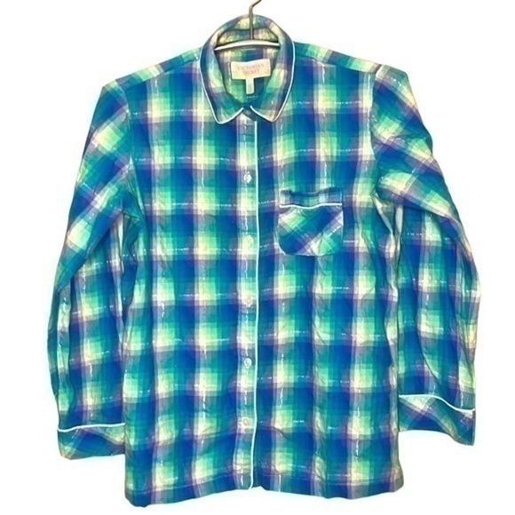Victoria's Secret Other - VICTORIA’S SECRET | Women’s Flannel Pattern Button Down Pajama Top Size SP